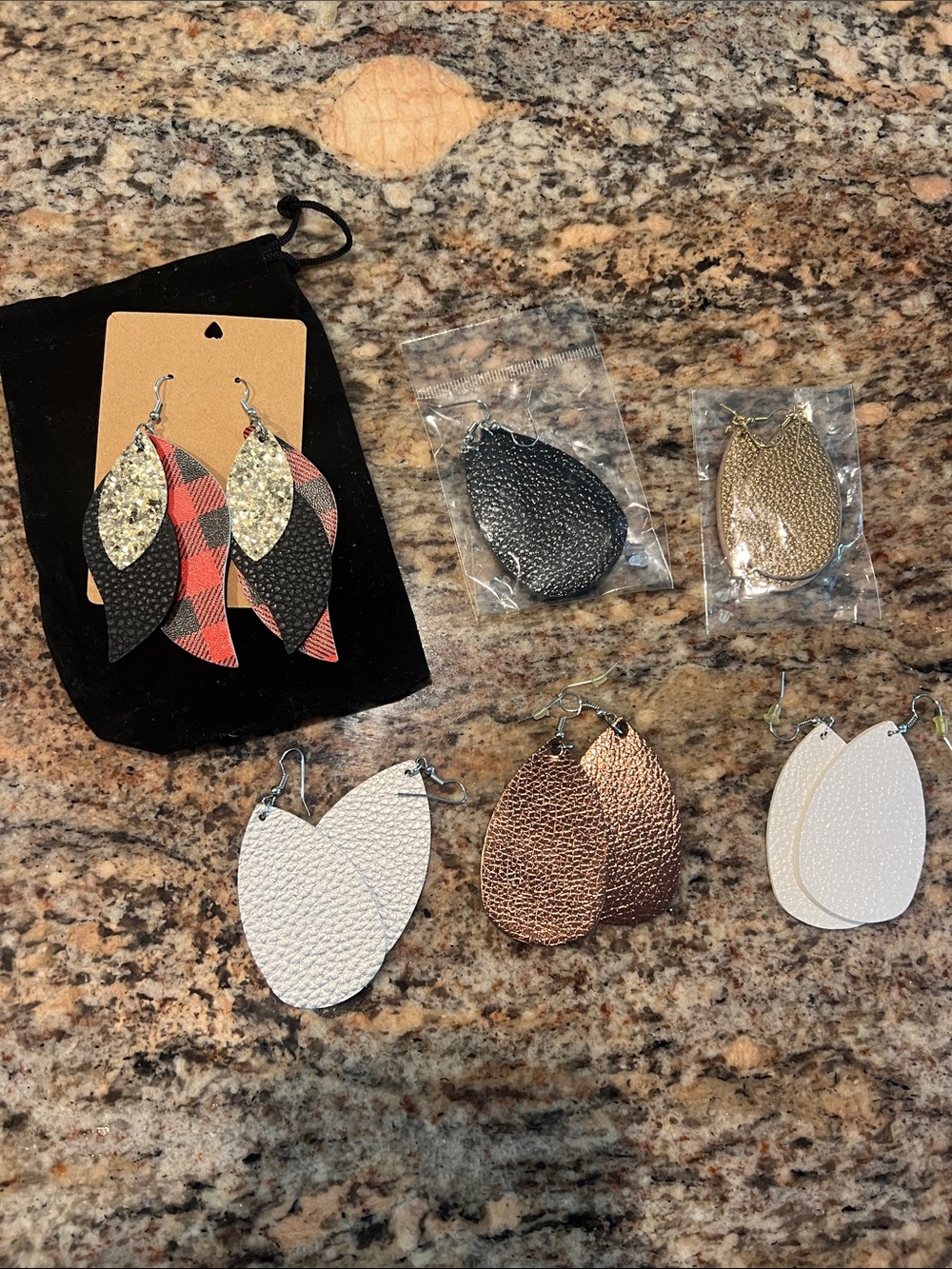 New faux leather earrings
